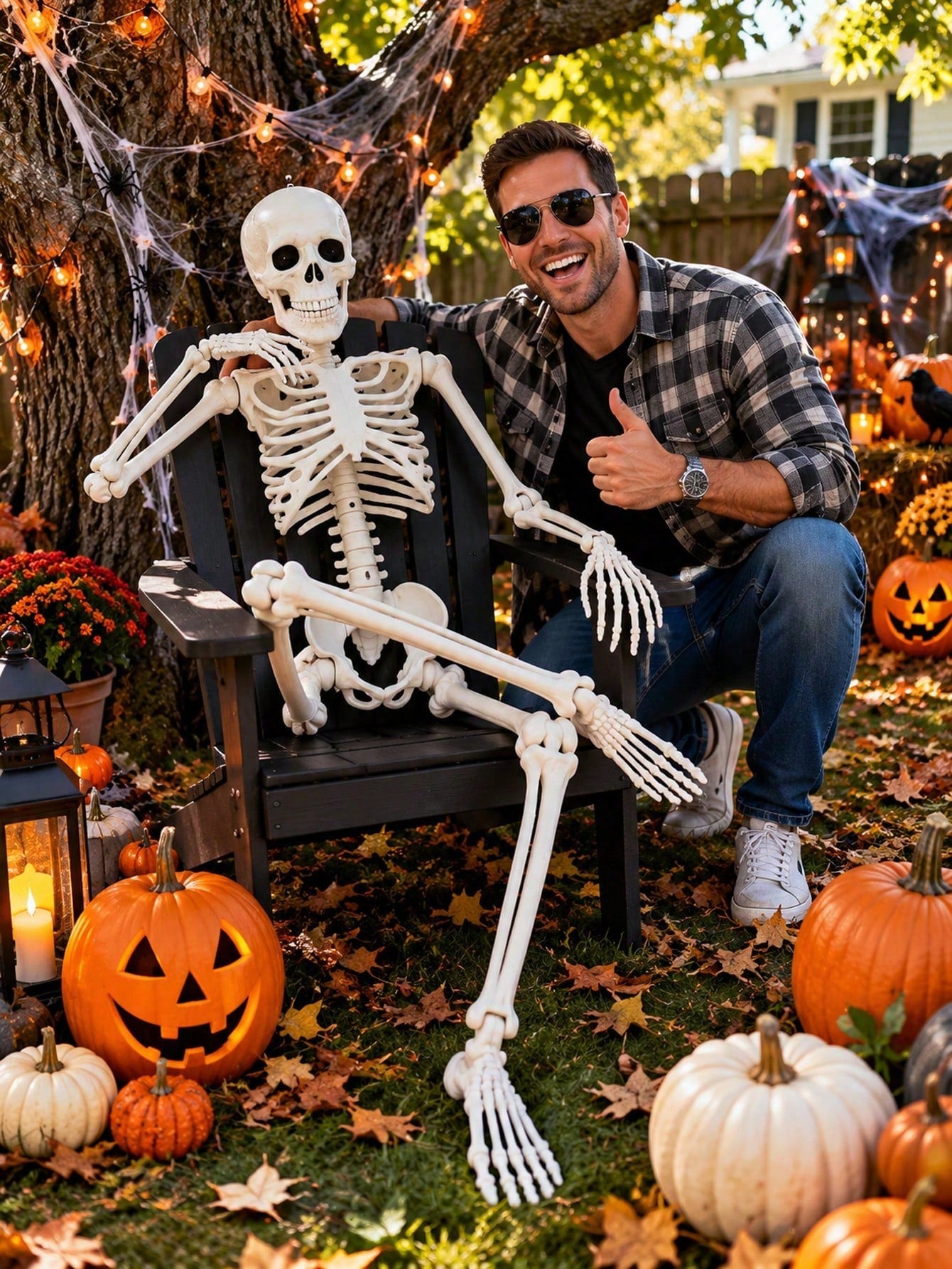 Movable Joint Plastic Skeleton Halloween Prop