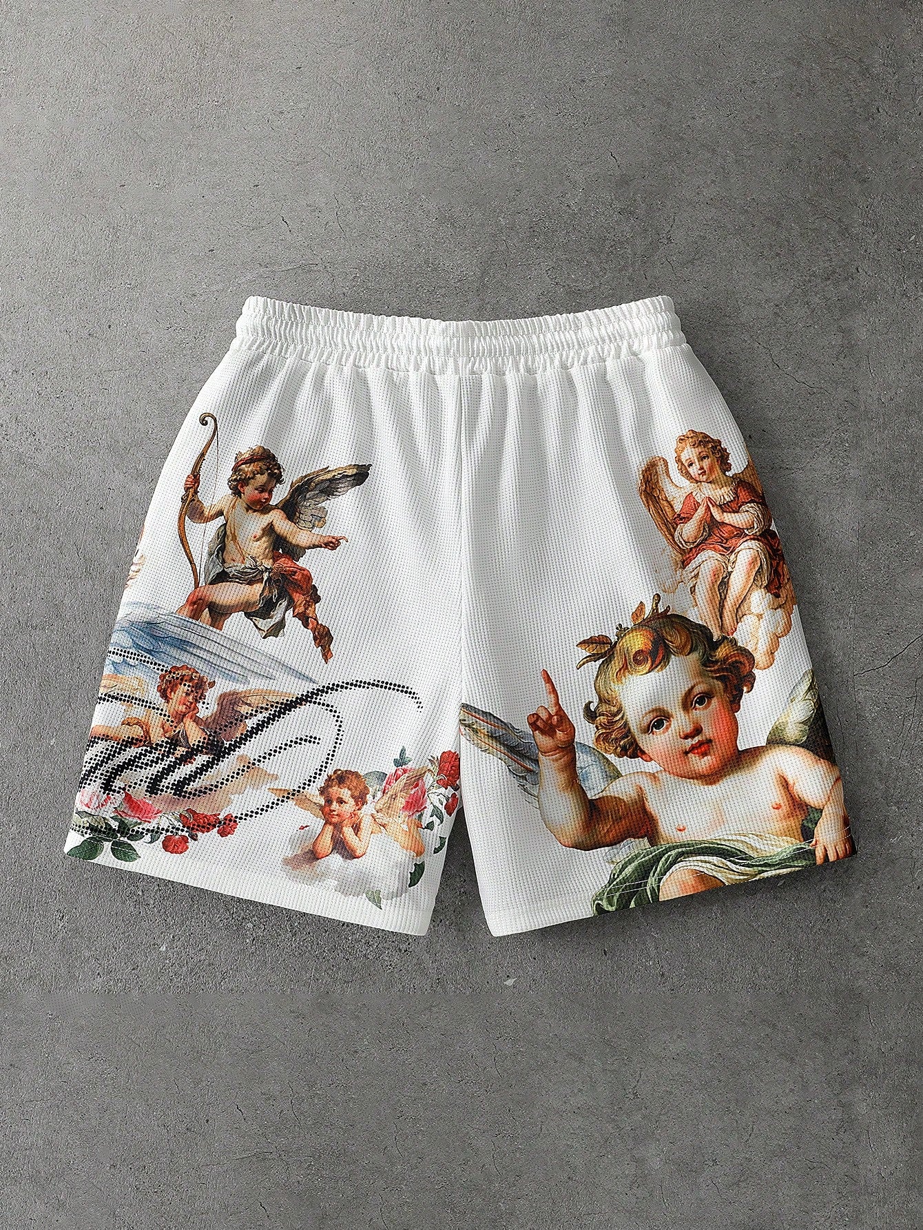 Men's Angel Script Graphic Casual Shorts
