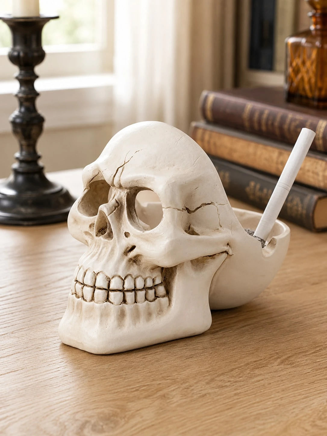 Gothic Resin Skull Ashtray Decorative Holder