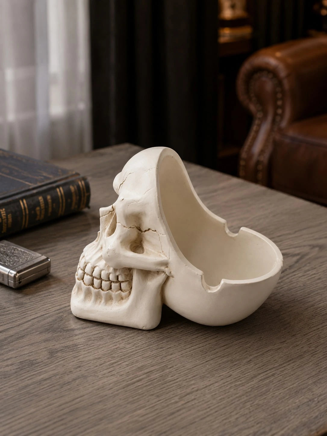 Gothic Resin Skull Ashtray Decorative Holder