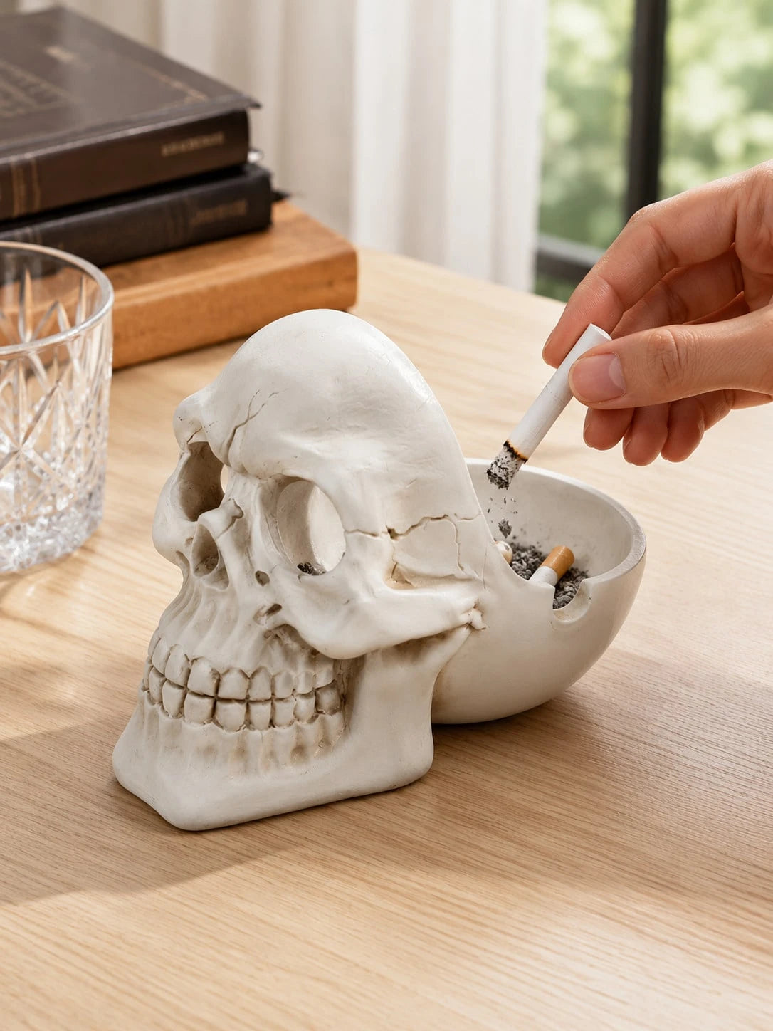 Gothic Resin Skull Ashtray Decorative Holder