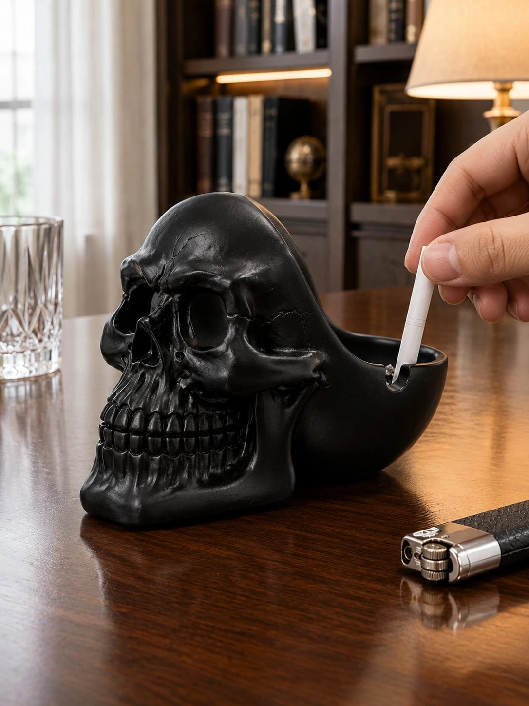 Gothic Resin Skull Ashtray Decorative Holder