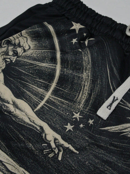 Men's Oil Painting Digital Print Beach Shorts