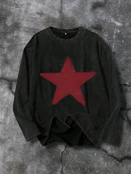Men Renaissance Pattern Crew Neck Long Sleeve T-Shirt