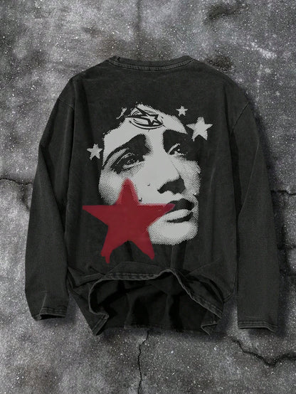 Men Renaissance Pattern Crew Neck Long Sleeve T-Shirt