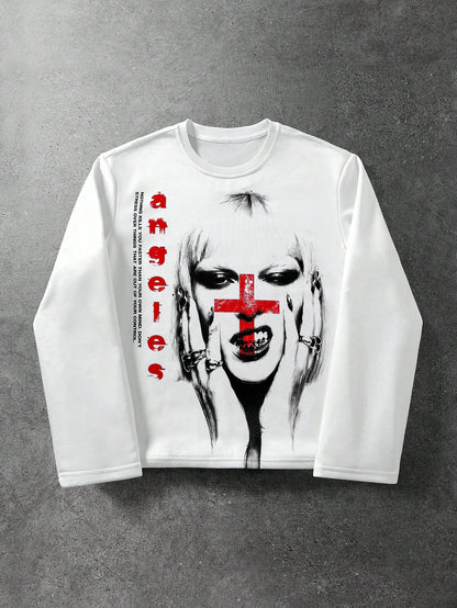 Street Life Men Character Graphic Long Sleeve Tee