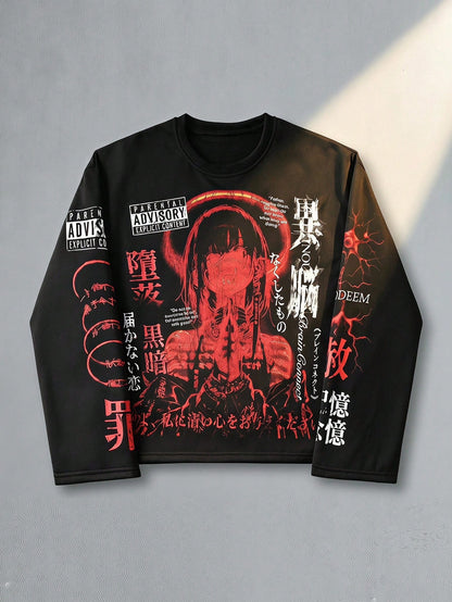 Street Life Loose Fit Men's Printed Long Sleeve Tee
