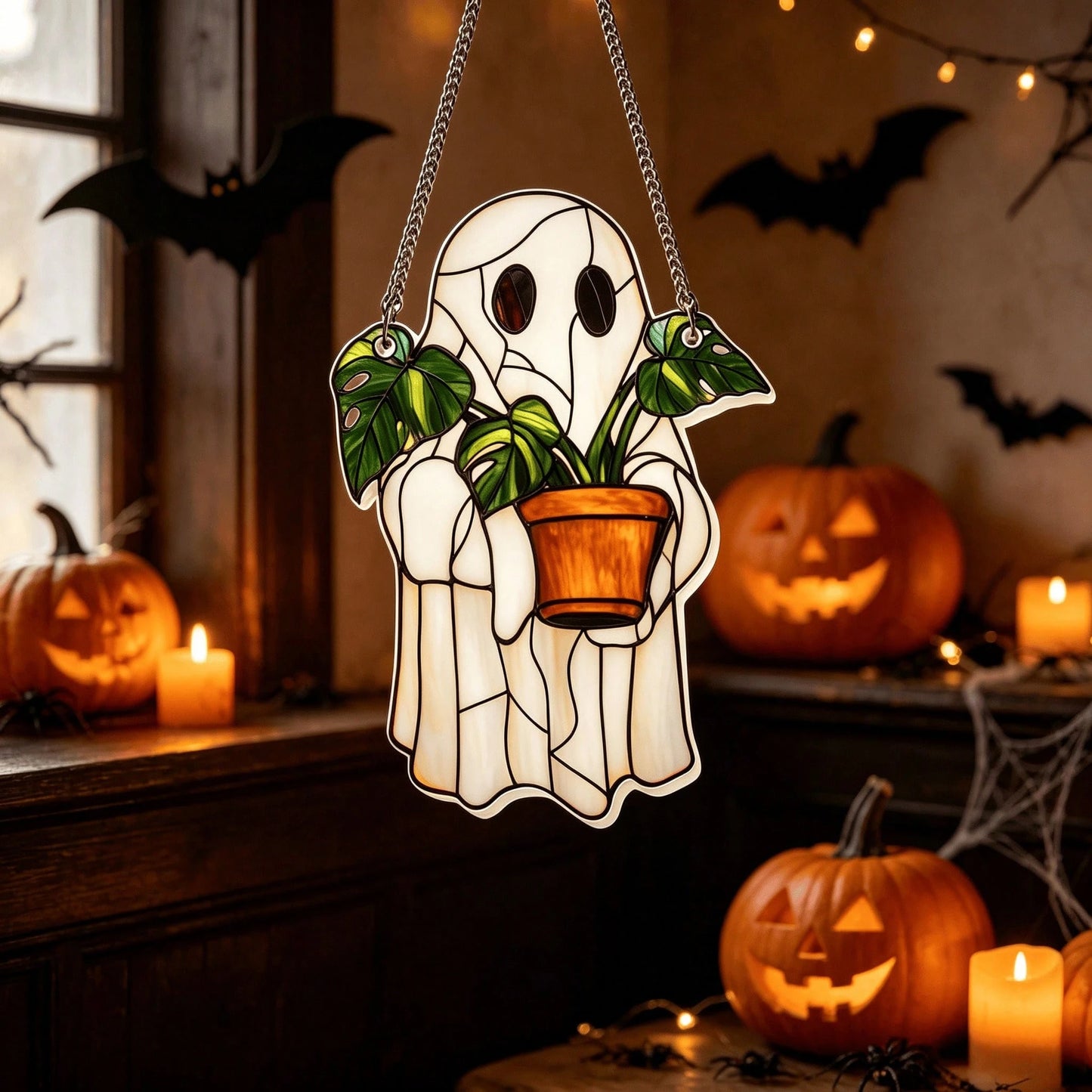 2Pcs Ghost Acrylic Sun Catcher Window Decor