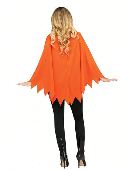 Women Halloween Pumpkin Cape Set With Headband