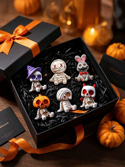 Halloween Mini Skull Mummy Resin Ornament