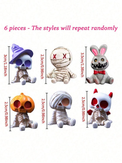 Halloween Mini Skull Mummy Resin Ornament