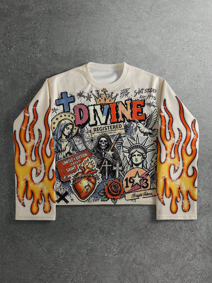 Men Printed Vintage Streetwear Tee