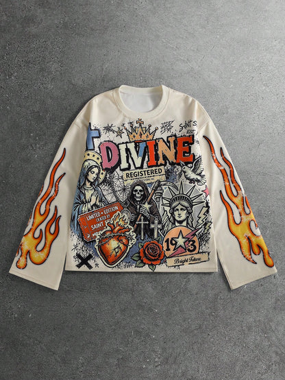 Men Printed Vintage Streetwear Tee