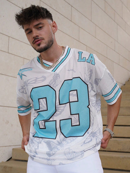 Men White Graphic Mesh Chicago 23 Basketball Jersey