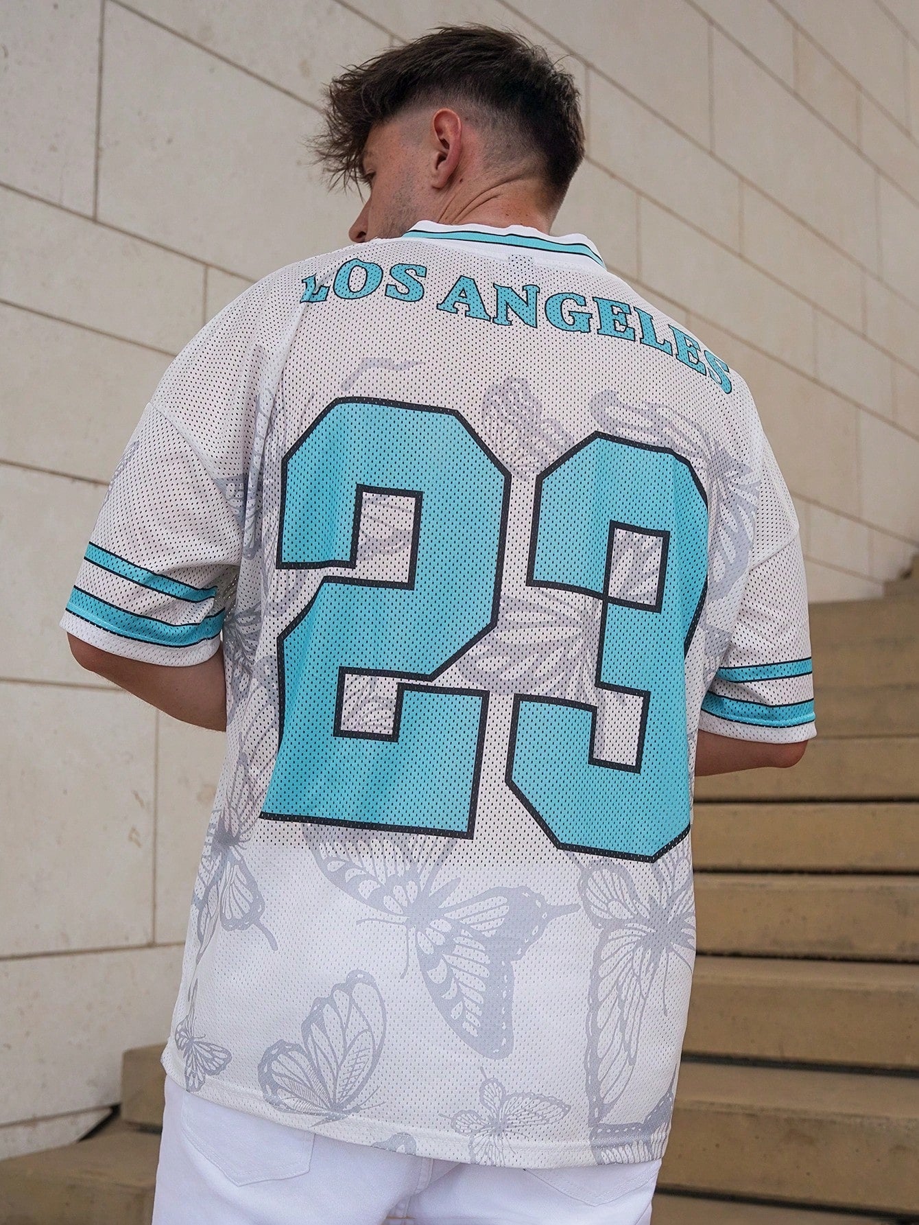 Men White Graphic Mesh Chicago 23 Basketball Jersey