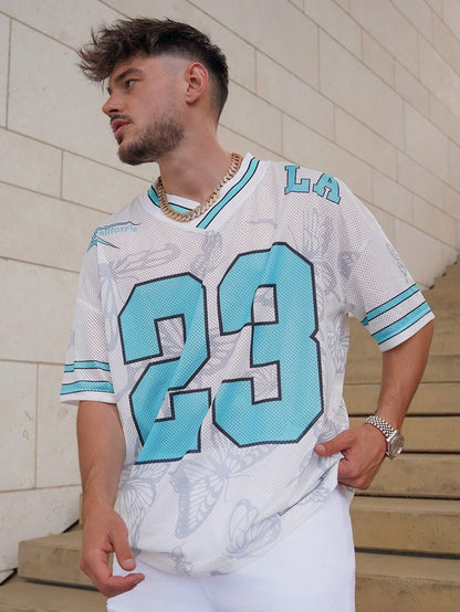 Men White Graphic Mesh Chicago 23 Basketball Jersey