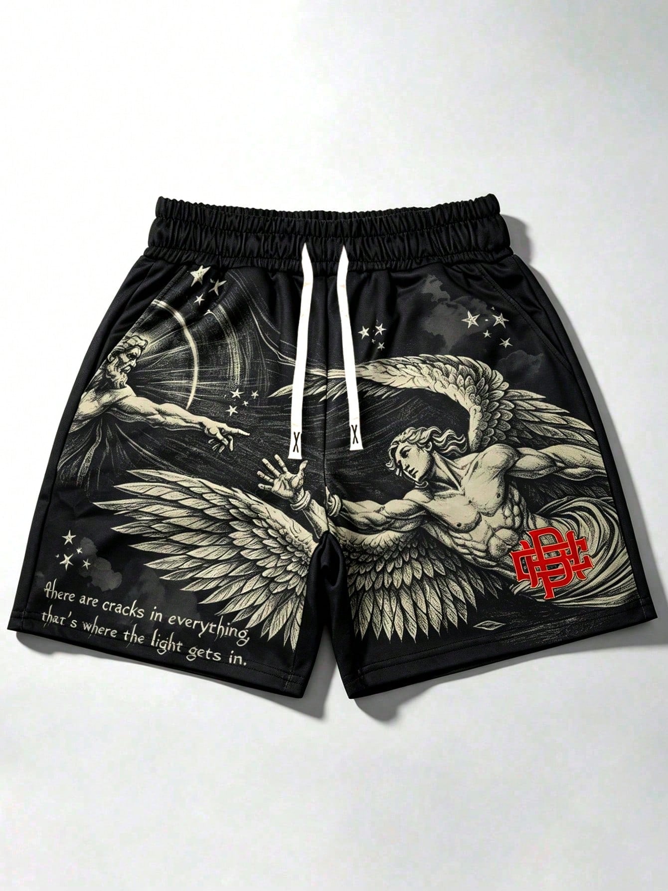Men's Oil Painting Digital Print Beach Shorts
