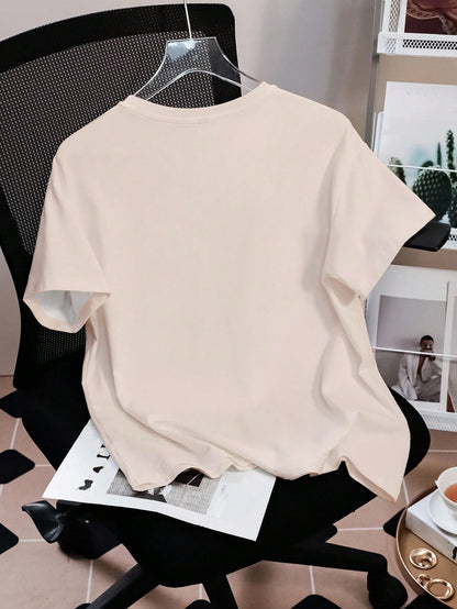 HARRY POTTER X SHEIN Women Letter Book Print Casual Tee