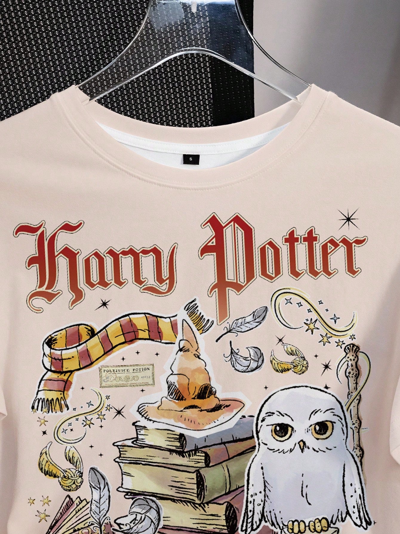 HARRY POTTER X SHEIN Women Letter Book Print Casual Tee