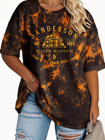Women's Plus Size Halloween Witch Museum Graphic Tee