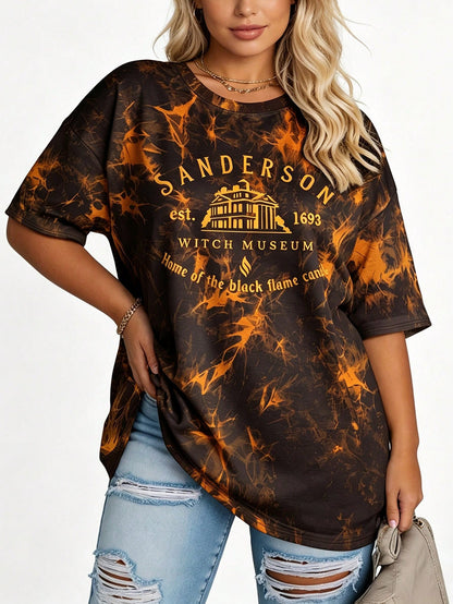 Women's Plus Size Halloween Witch Museum Graphic Tee
