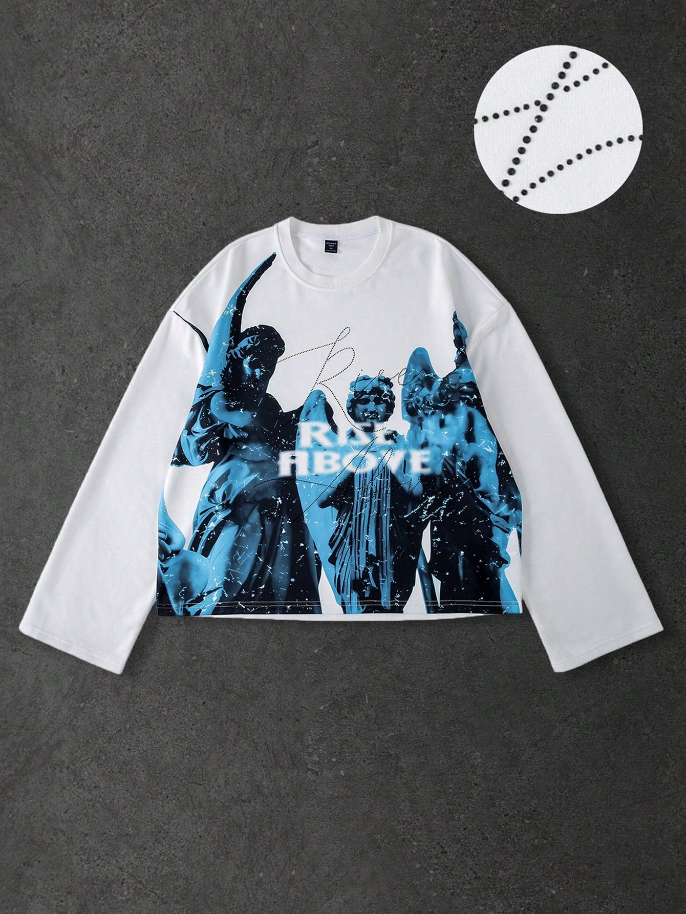 Men Character Print Loose Long Sleeve T-Shirt