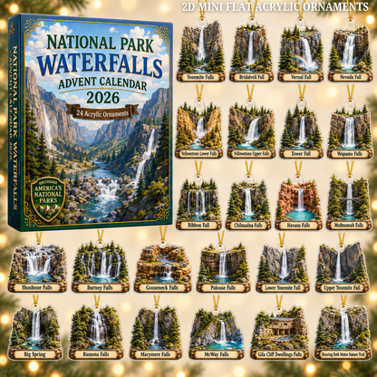 National Park Waterfalls Advent Calendar 2026 - 24-Day Festive Countdown, Acrylic Charms Blind Box - Gift For Family & Friends