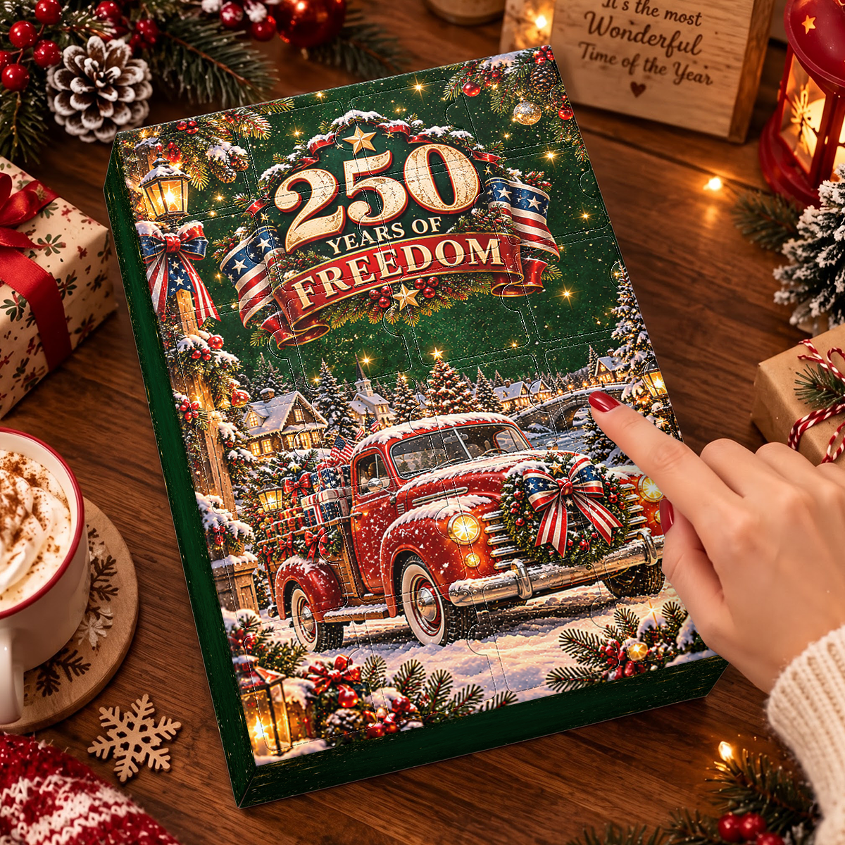 250 Truck Christmas Advent Calendar 2026 - 24 Day Spirits Countdown, Acrylic Charms Blind Box - Gift For Family