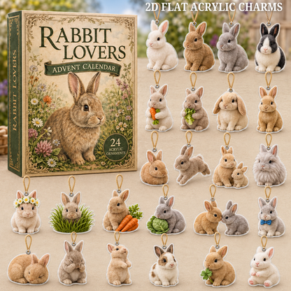 Rabbit Lovers Advent Calendar 2026 - 24-Day Festive Countdown, Acrylic Charms Blind Box - Gift For Farm Lovers