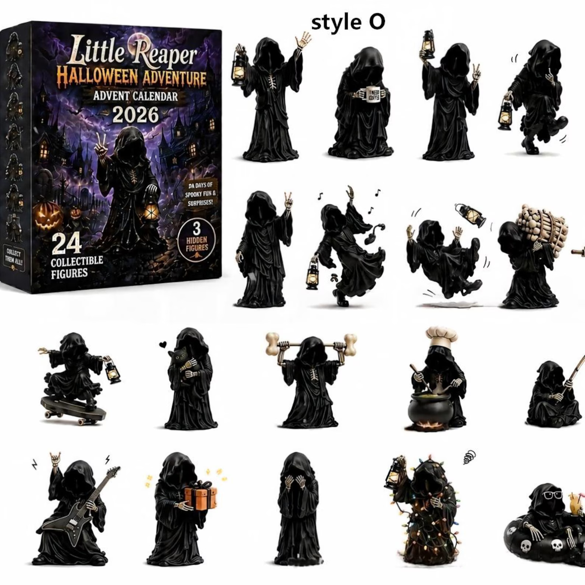 Halloween Advent Calendar 2026, 24 Day Ghost Blind Box, Spooky Cute Countdown Gift, Mini Collectible Hanging Ornaments, Multiple Box Styles