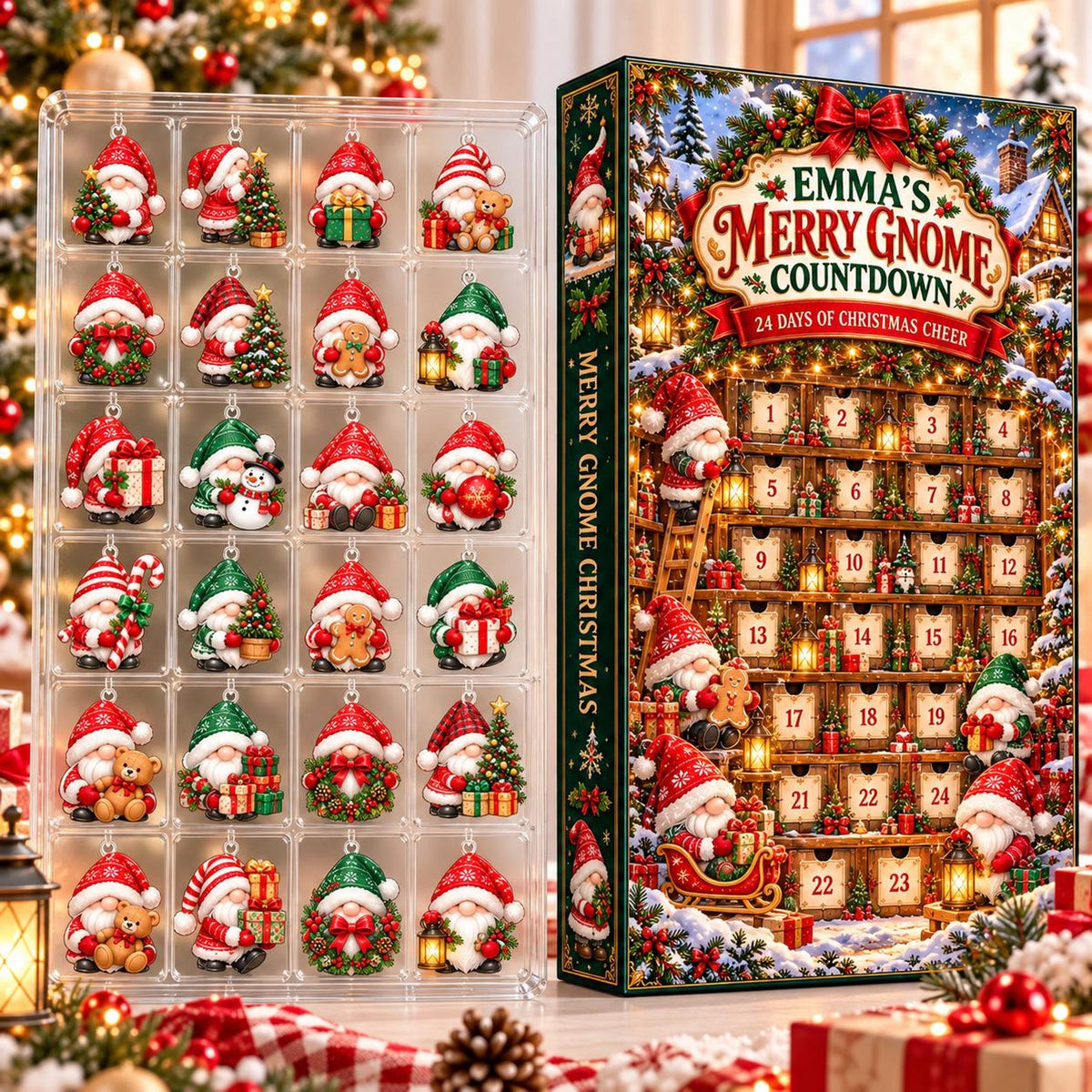 Personalized Gnome Advent Calendar 2026, Christmas Gnome Blind Box, 24 Day Holiday Countdown