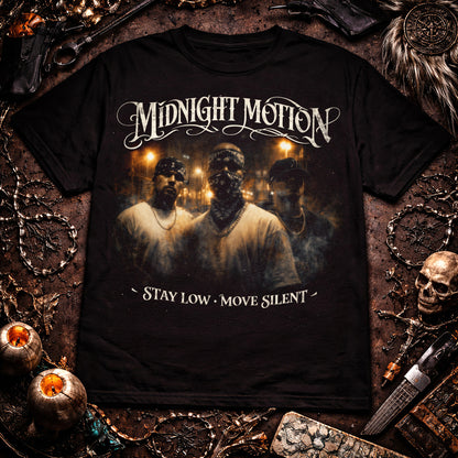 Midnight Motion Stay Low Move Silent Graphic Tee