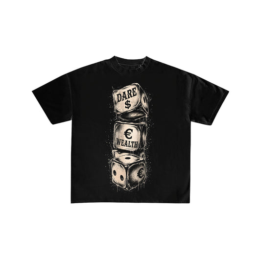 Dare Wealth Stacking Dice Graphic Streetwear Tee