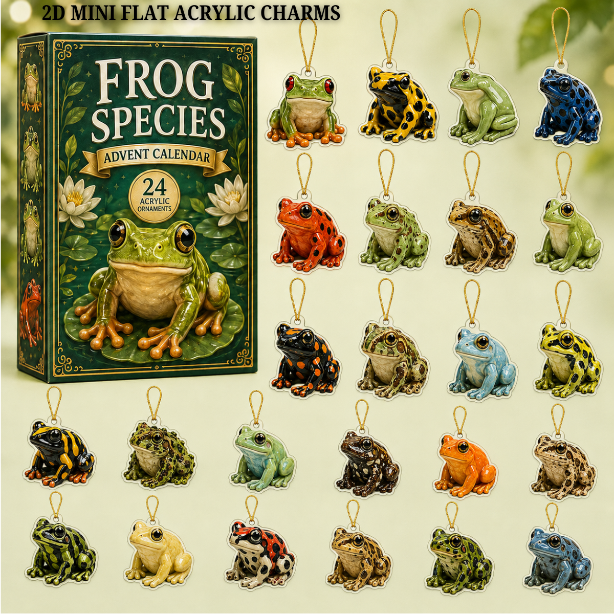 Wild Frog Advent Calendar 2026 - 24-Day Festive Countdown, Acrylic Charms Blind Box - Gift For Frog Lovers
