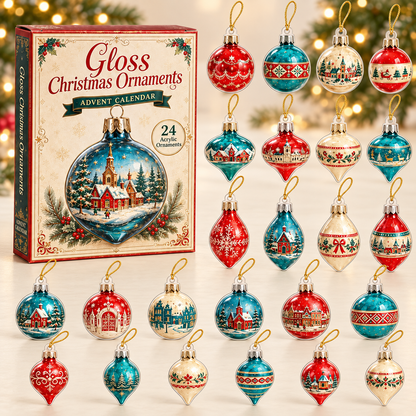 Acrylic Gloss Christmas Advent Calendar 2026 - 24-Day Festive Countdown, Acrylic Charms Blind Box - Gift For Christmas Lovers