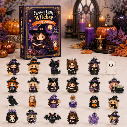 Spooky Little Witcher Advent Calendar 2026 - 24-Day Festive Countdown, Acrylic Charms Blind Box - Gift For Cute Collectors