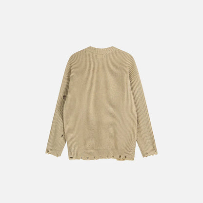 Distressed Number 9 Sweater