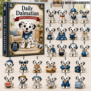 Daily Dalmatian Advent Calendar 2026 - 24-Day Festive Countdown, Acrylic Charms Blind Box - Gift For Dog Lovers