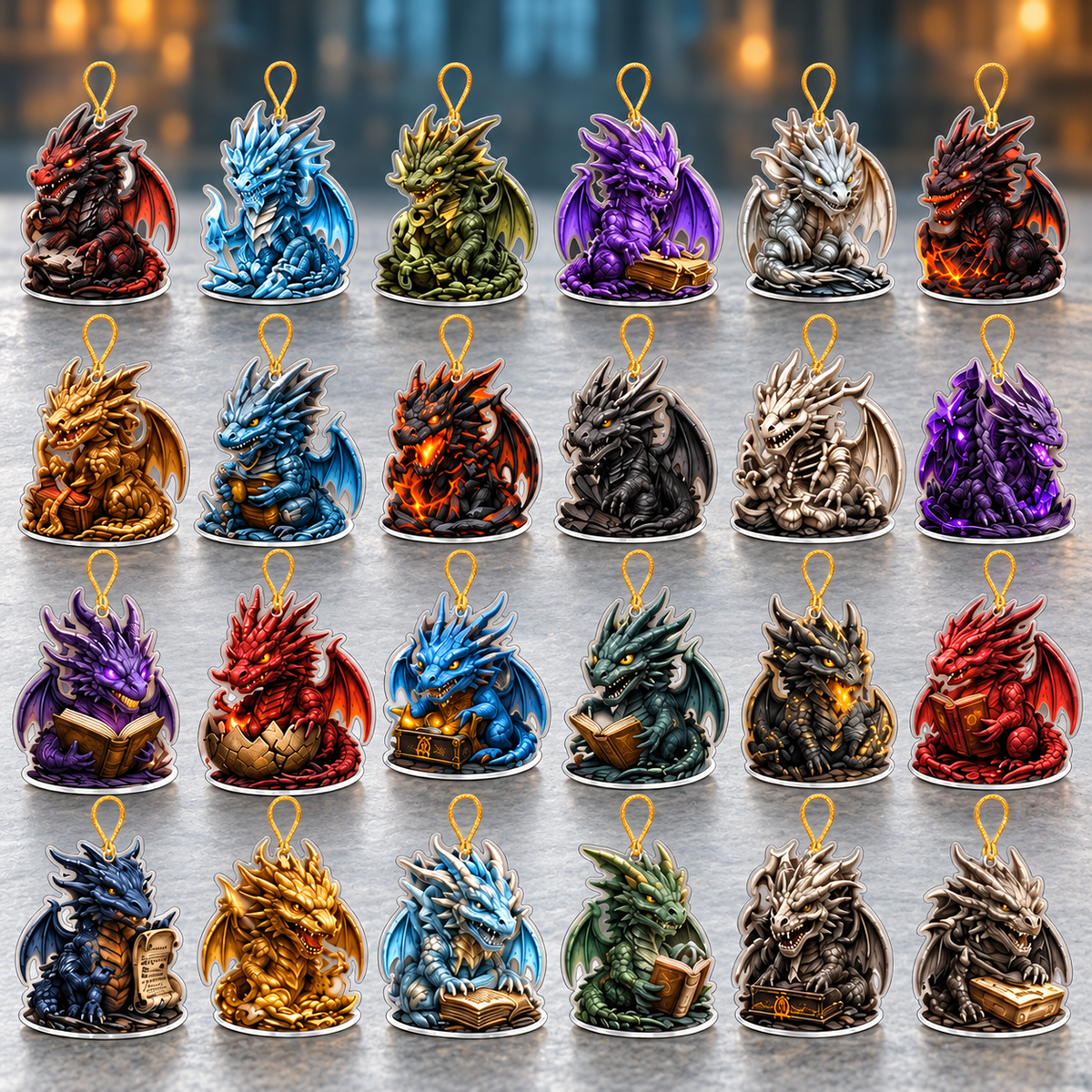 Personalized Dragon Advent Calendar 2026, 24 Acrylic Dragon Charms, 3D Effect Fantasy Countdown Gift For Dragon Lovers, Kid