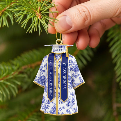 Personalized Gifts For Graduate Christmas Toile de Jouy Ornament 01pgtn050925