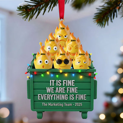 Personalized Funny Gifts For Coworkers Christmas Dumpster Fire Ornament 06natn101125