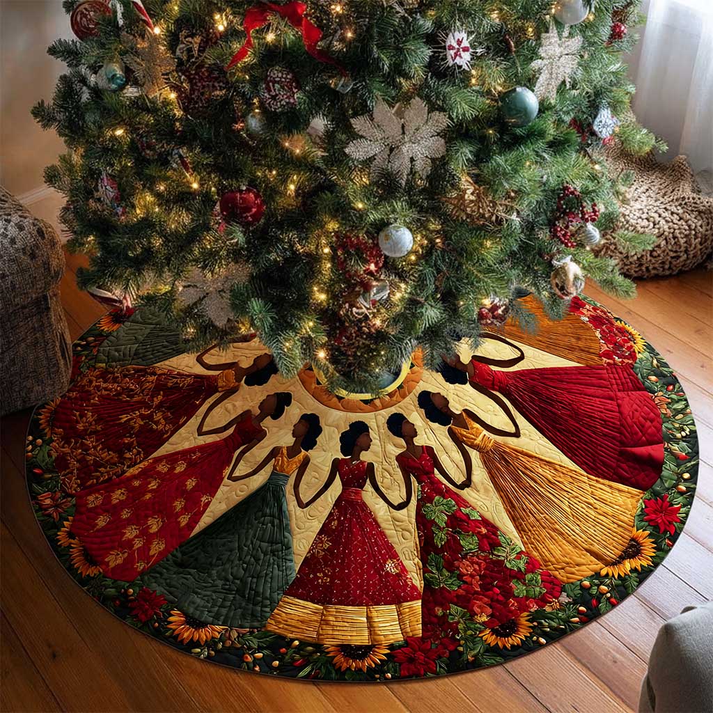 Black Women Christmas Tree Skirt QFND5231001