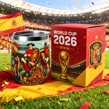 Spain Football Fans Insulated Wine Tumbler