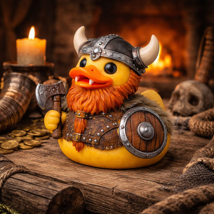 Viking Warrior Bearded Rubber Duck Collectible