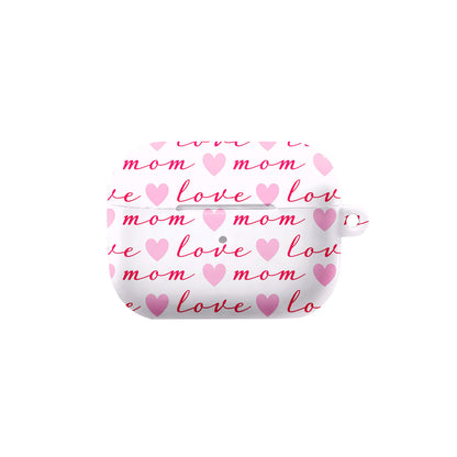 Love Mom Heart Pattern AirPods Case