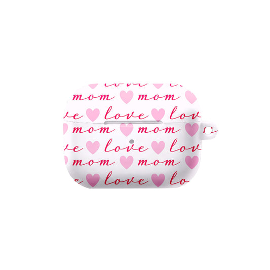 Love Mom Heart Pattern AirPods Case