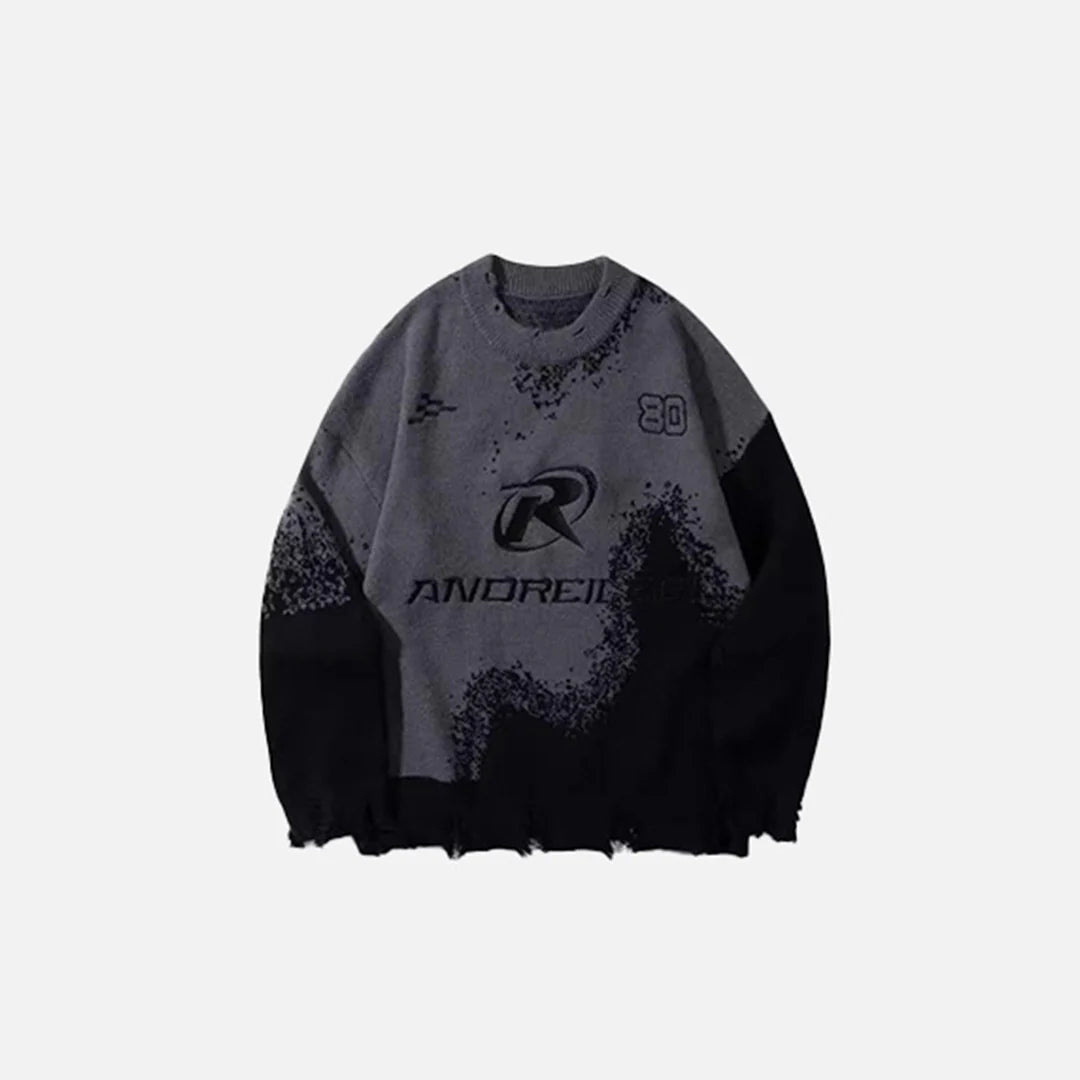 Futuristic Distressed Sweater