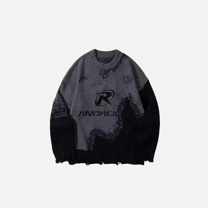 Futuristic Distressed Sweater