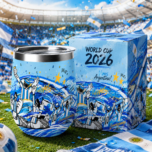 Argentina Football Insulated Wine Tumbler