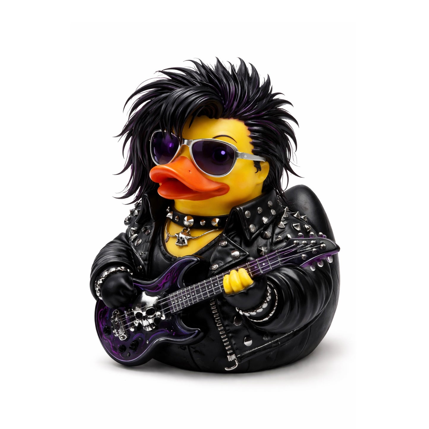 Heavy Metal Rockstar Rubber Duck Figurine